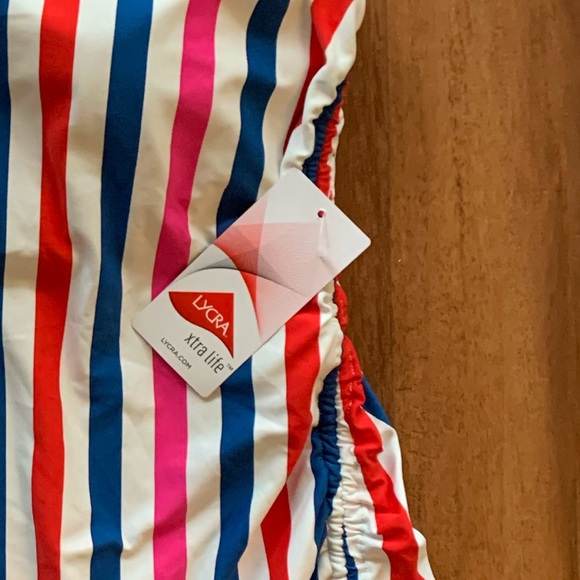 Land’s End Striped Underwire Tankini Top Size 16 W - Picture 5 of 9